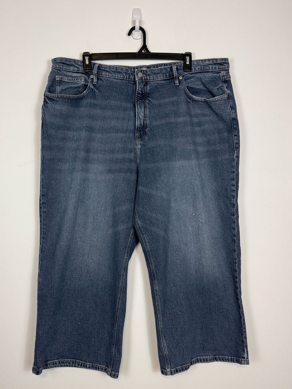 Good American Standard Ease Crop Mid-Rise Wide Leg Jeans. Plus Size 20